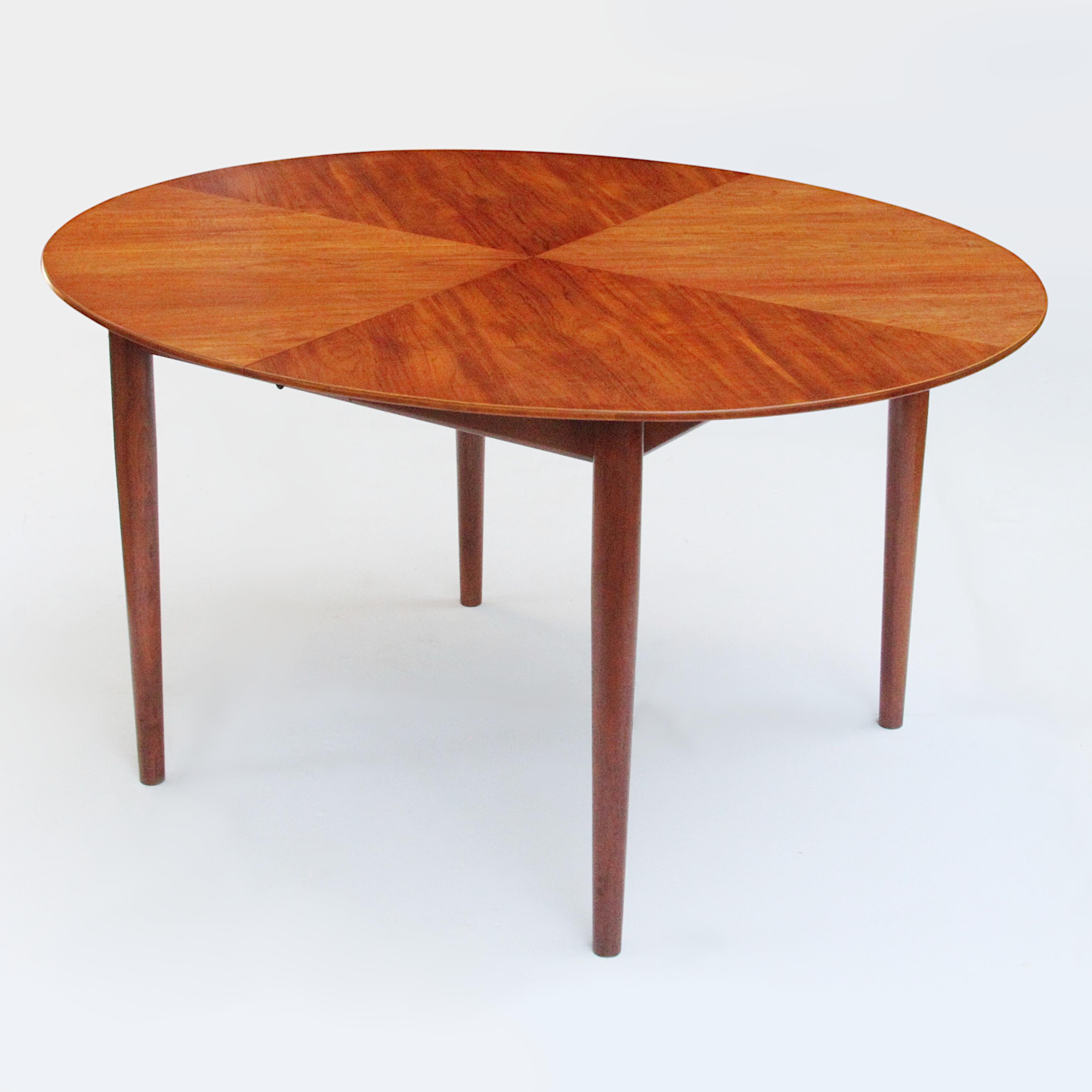 American Original Finn Juhl Teak & Walnut Extendable 8ft Dining Table by Baker