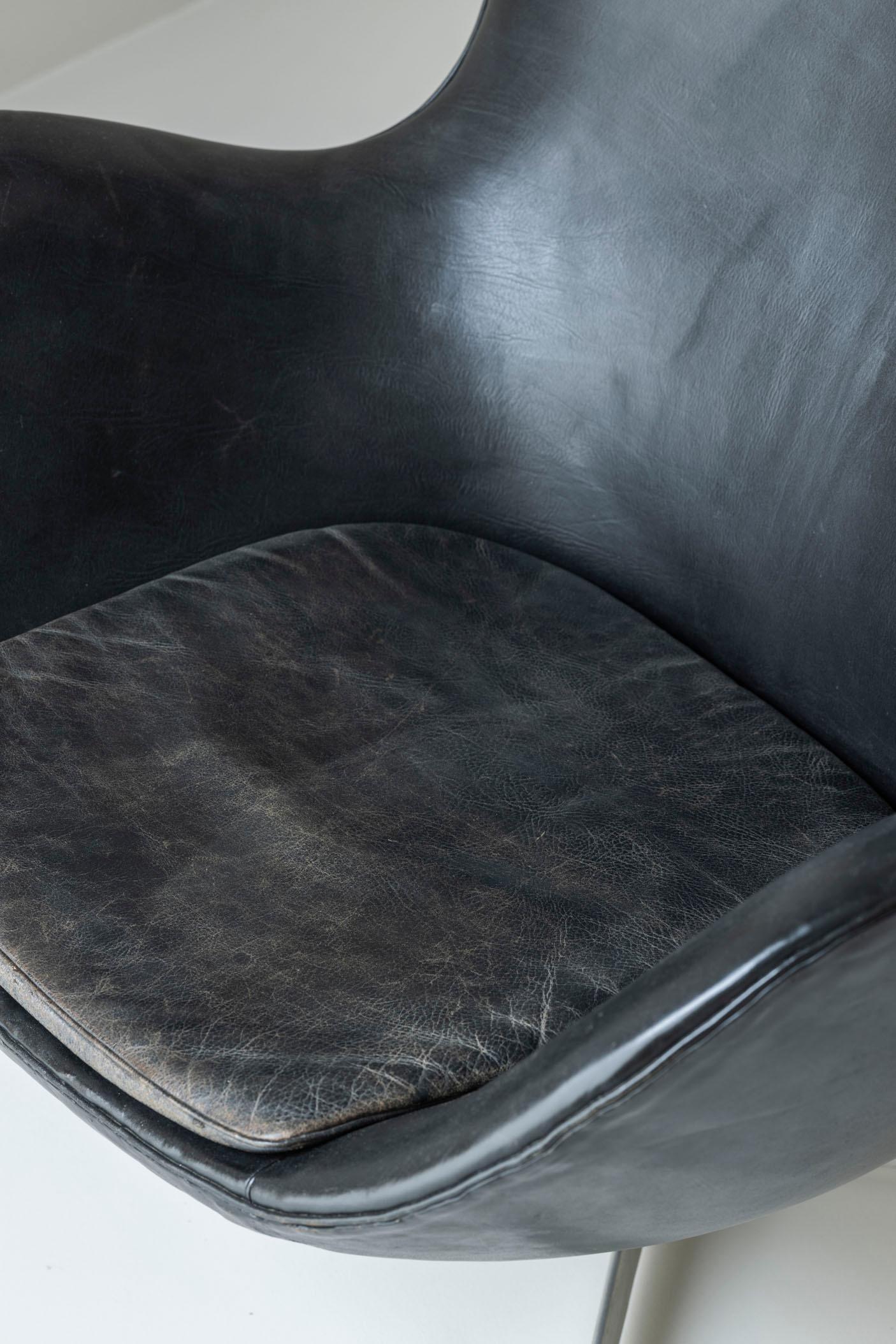 Original-Erstausgabe des Sessels 'Egg' von Arne Jacobsen für Fritz Hansen, DK 1958 (Metall) im Angebot