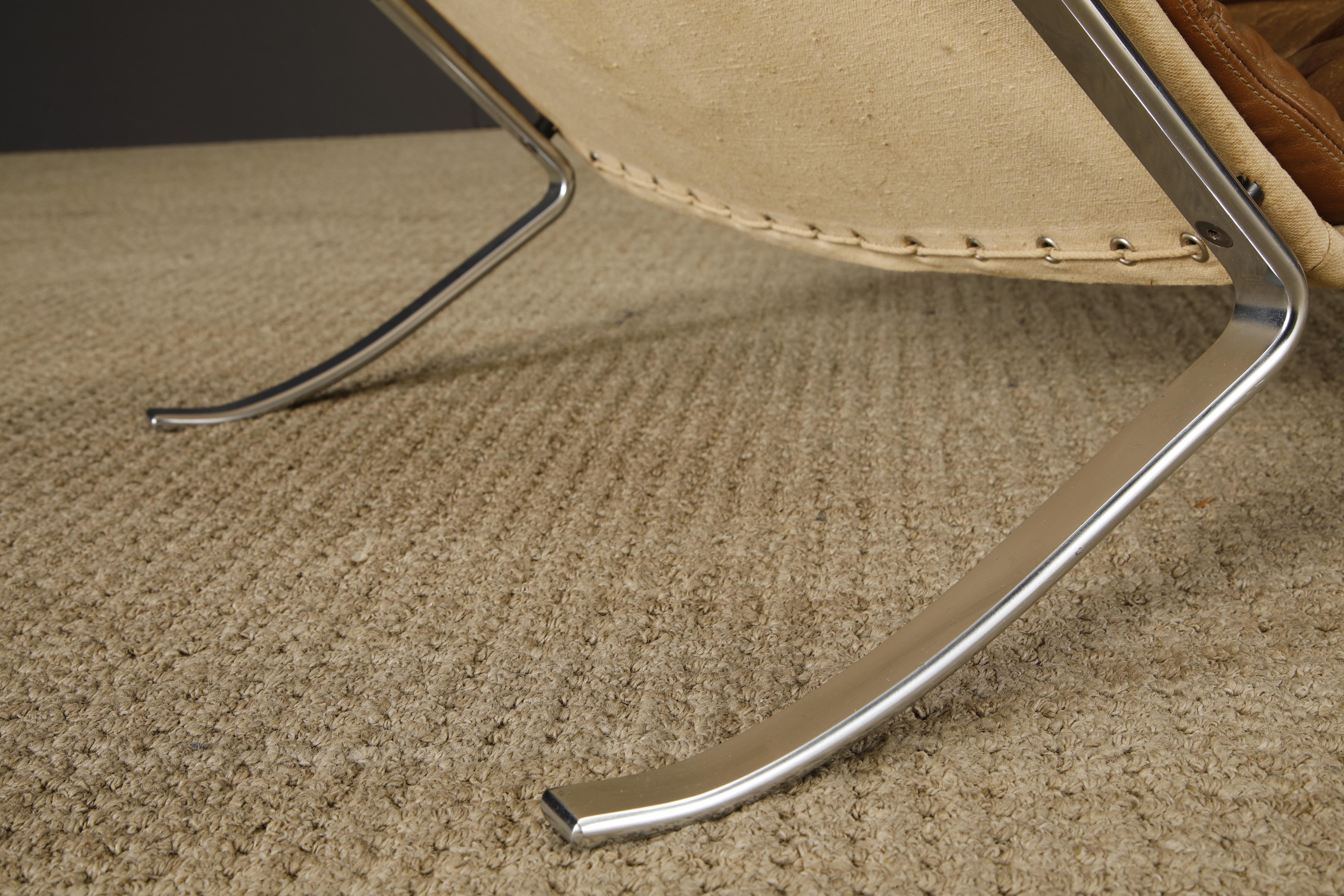 Acciaio inossidabile Chaise originale FK-87 Grasshopper di Fabricius & Kastholm per Alfred Kill, anni '60 in vendita