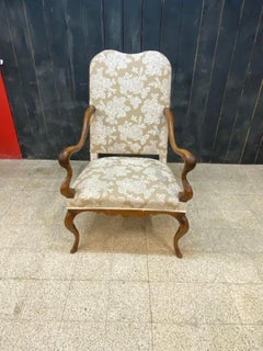 Poltrona fiamminga originale in olmo, XVIII secolo
