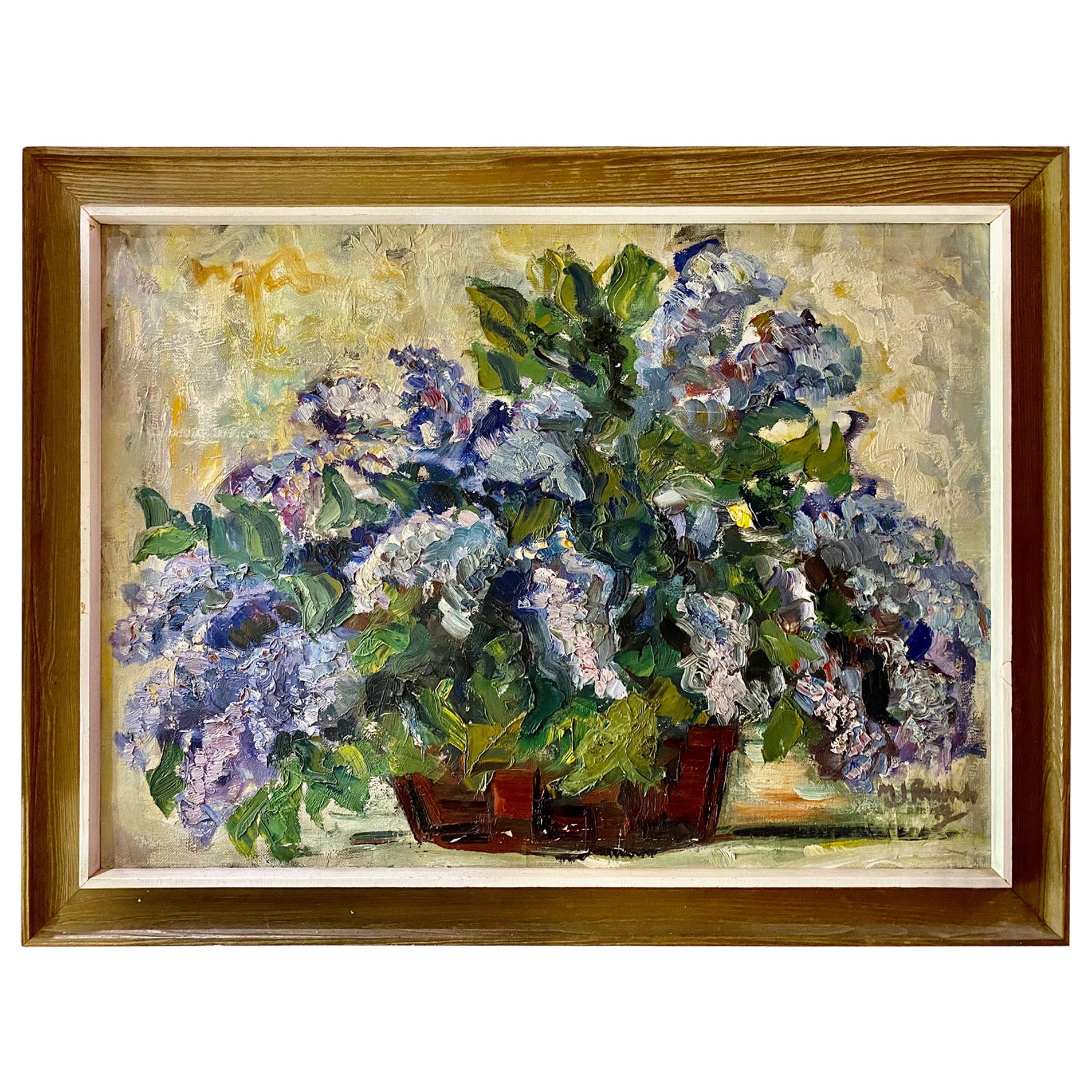 Original Blumen Ölgemälde spanischer Künstler baléares, Spanien 1960