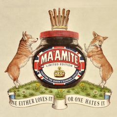 Original Food Advertising Poster Maamite Marmite Queens Diamond Jubilee Corgi
