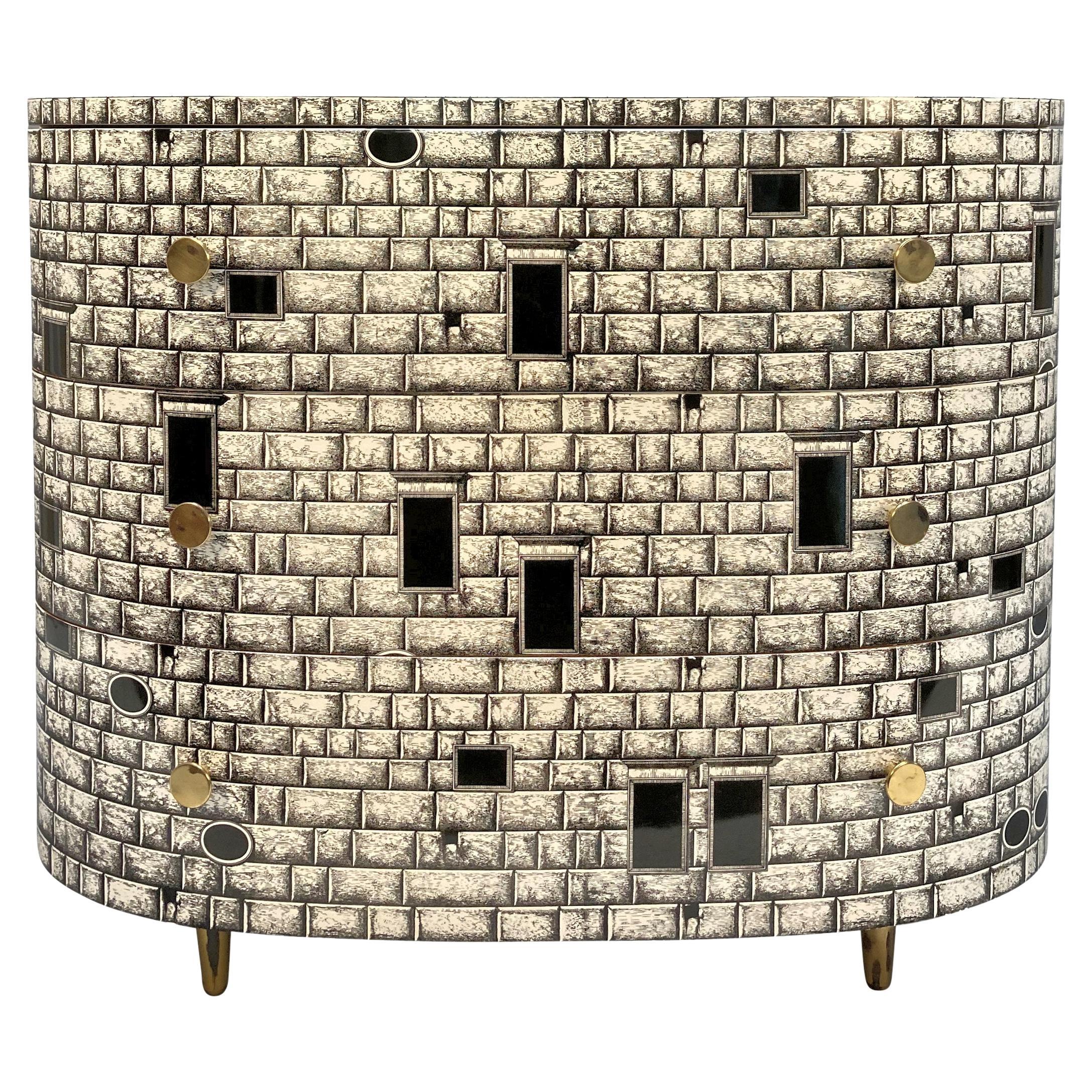 Original Fornasetti Curved Chest Of Drawers