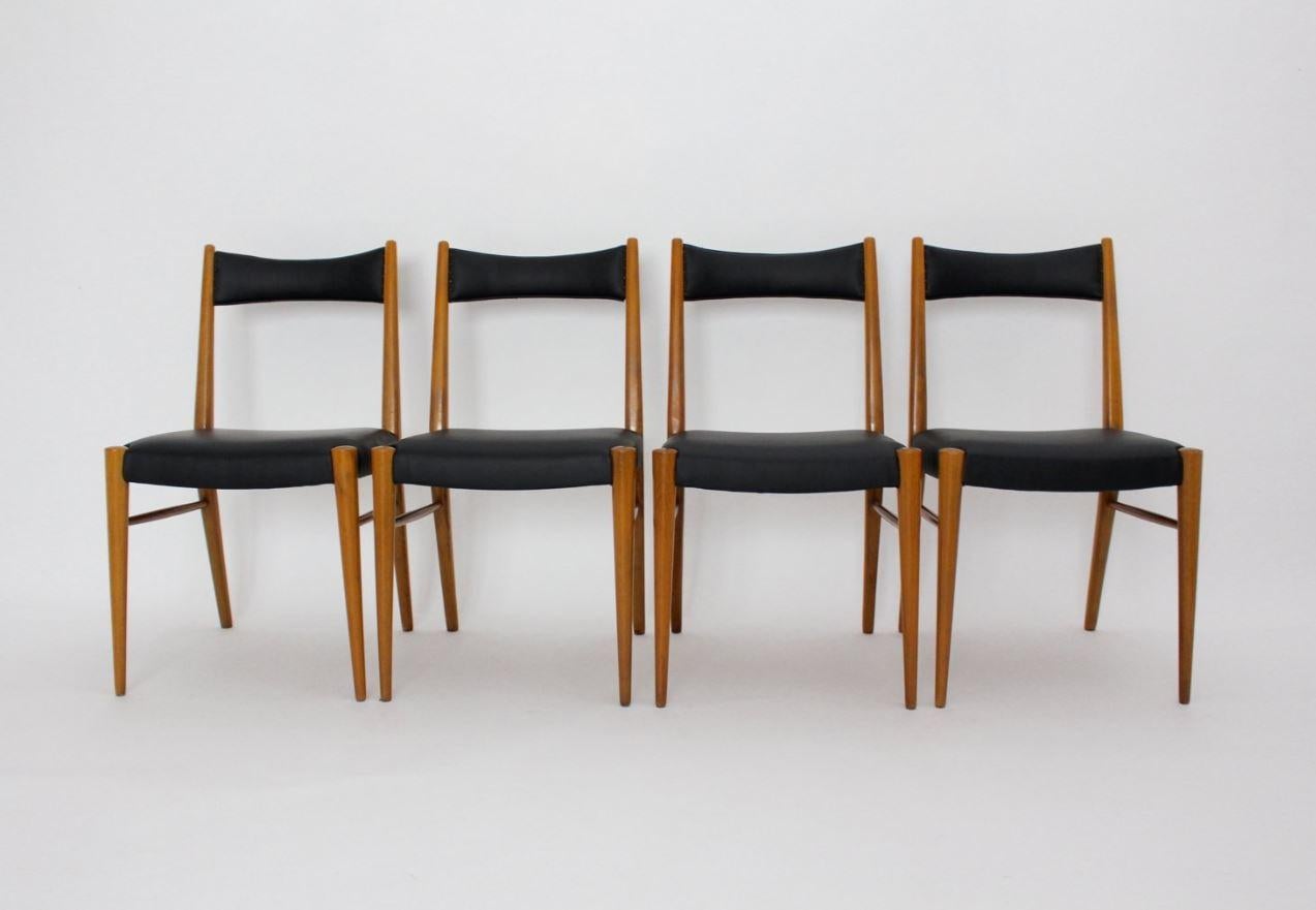 Faux Leather Original Four Chairs 1953 Anna-Lülja Praun For Sale