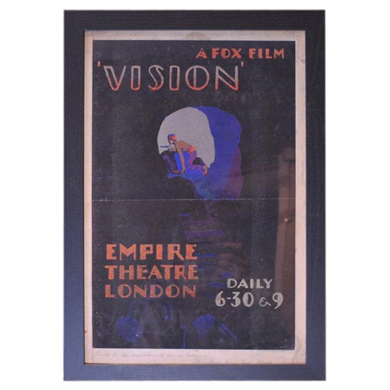 1920 Original Fox Film Movie Artwork for the Film "Vision" Empire Theatre London For Sale