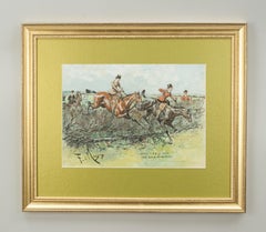 Original Fox Hunting Watercolour by Finch Mason