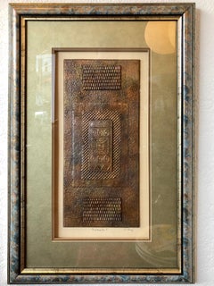 Original Frame Brutalist Abstract Wall Decor by Artist Harris Strong Signed