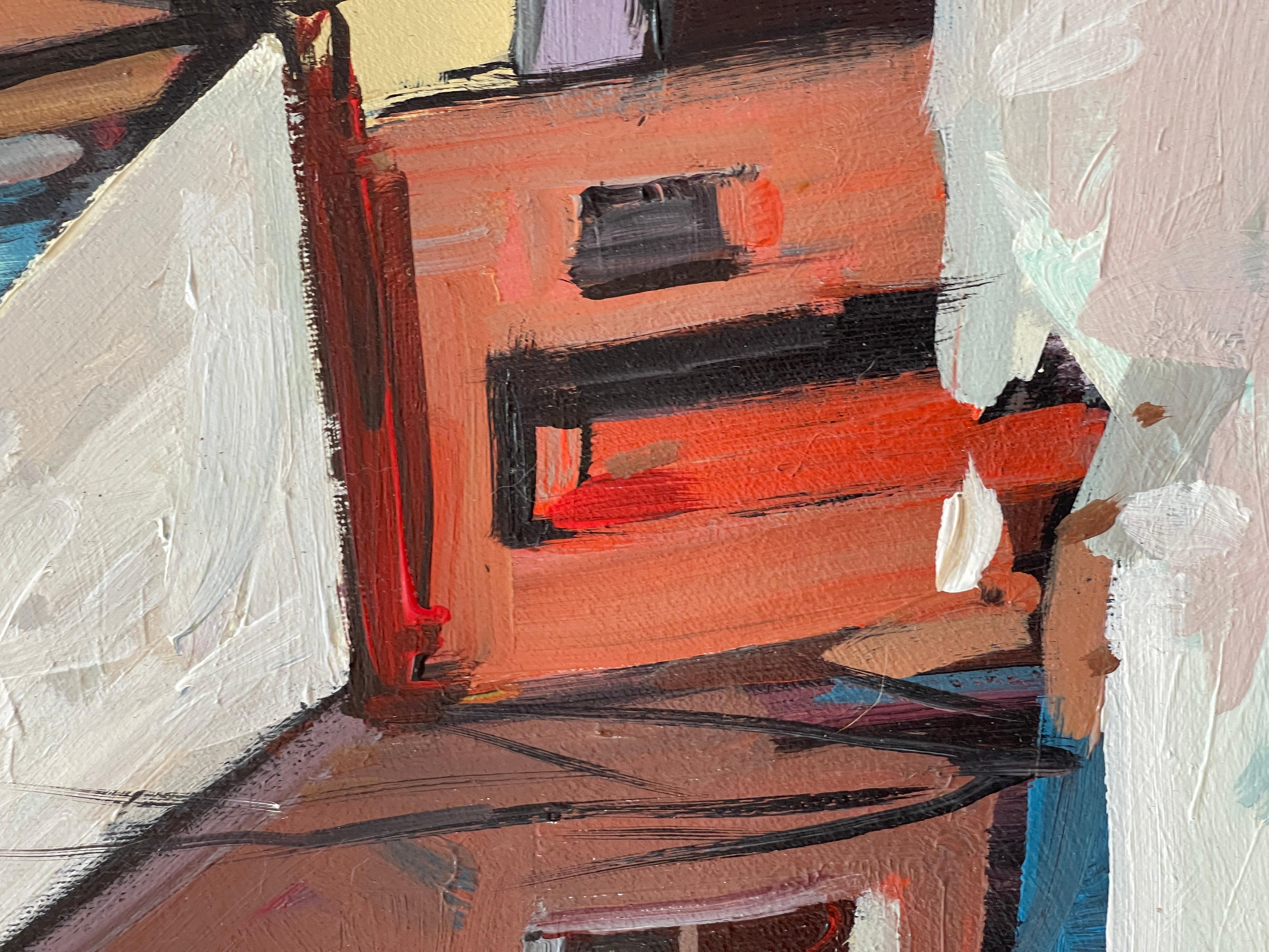 Original  Gerahmtes Acrylgemälde auf Leinwand, Schneeskulptur von David C Armstrong im Angebot 3