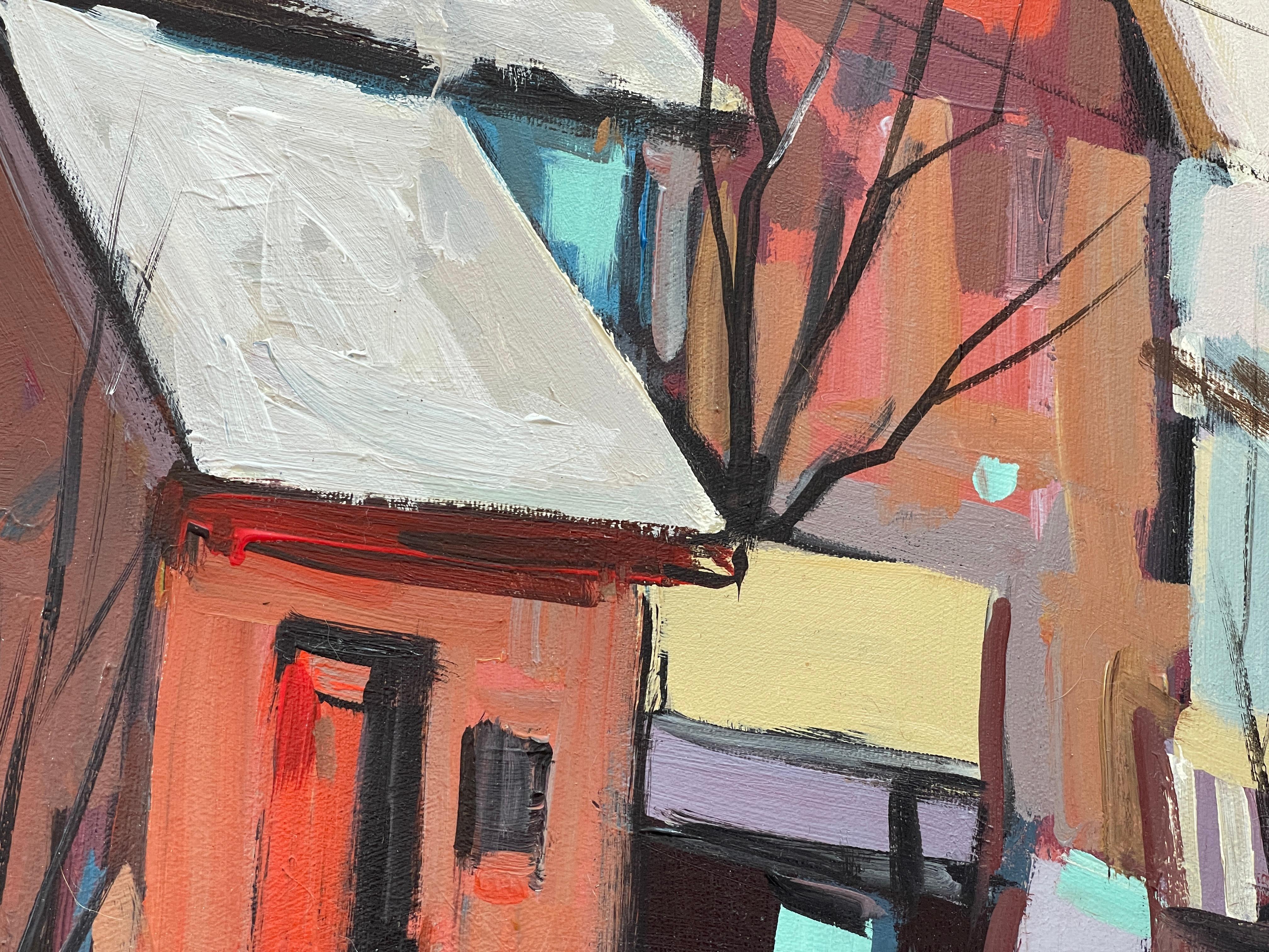 Original  Gerahmtes Acrylgemälde auf Leinwand, Schneeskulptur von David C Armstrong im Angebot 4