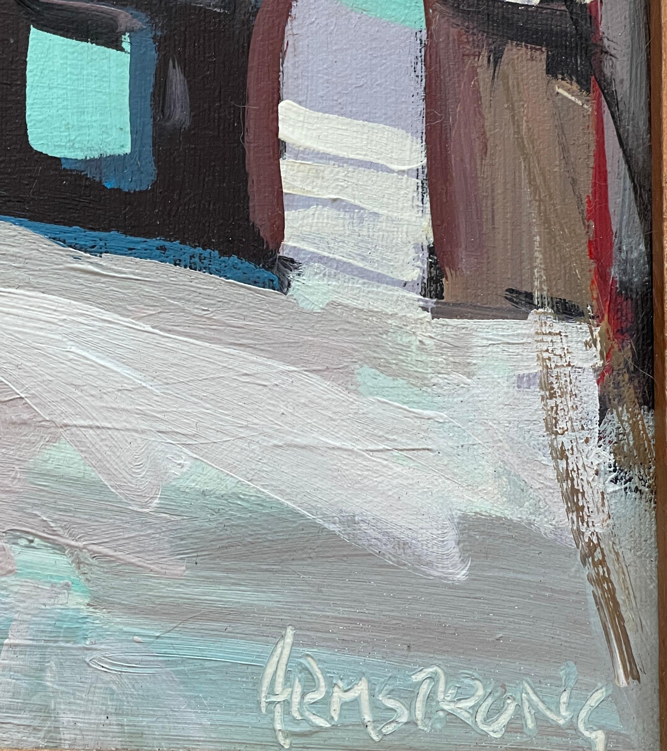 Original  Gerahmtes Acrylgemälde auf Leinwand, Schneeskulptur von David C Armstrong (Postmoderne) im Angebot