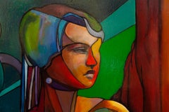 Original Framed Acrylic Painting on Wood Panel by K. Hall