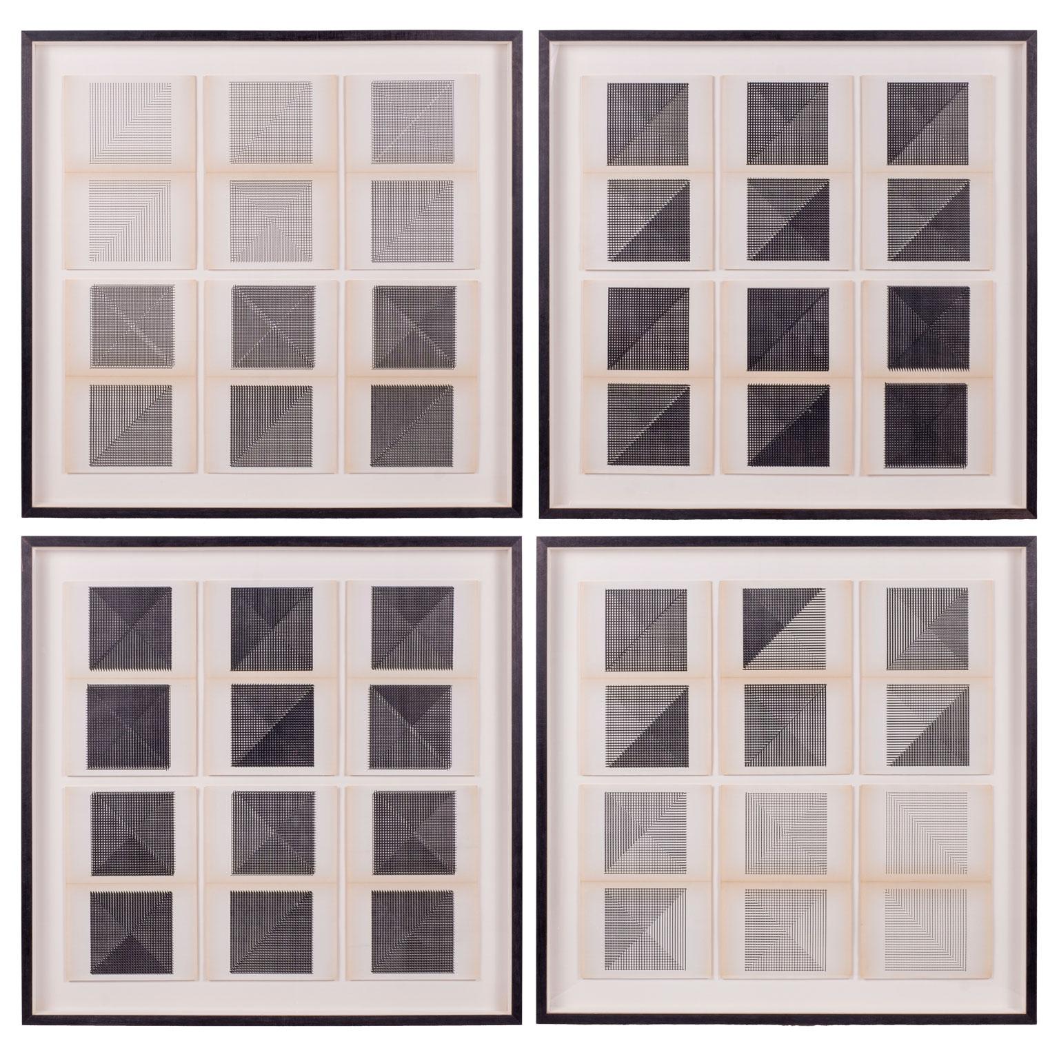 Original Framed Black and White Letterpress Prints by Dieter Roth For Sale 4