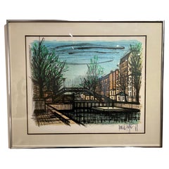 Original Framed Collectors Guild Canal Saint Martin Lithograph by Bernard Buffet