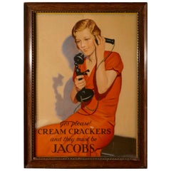 Original Framed Jacobs Cream Crackers Card Poster, from Dublin