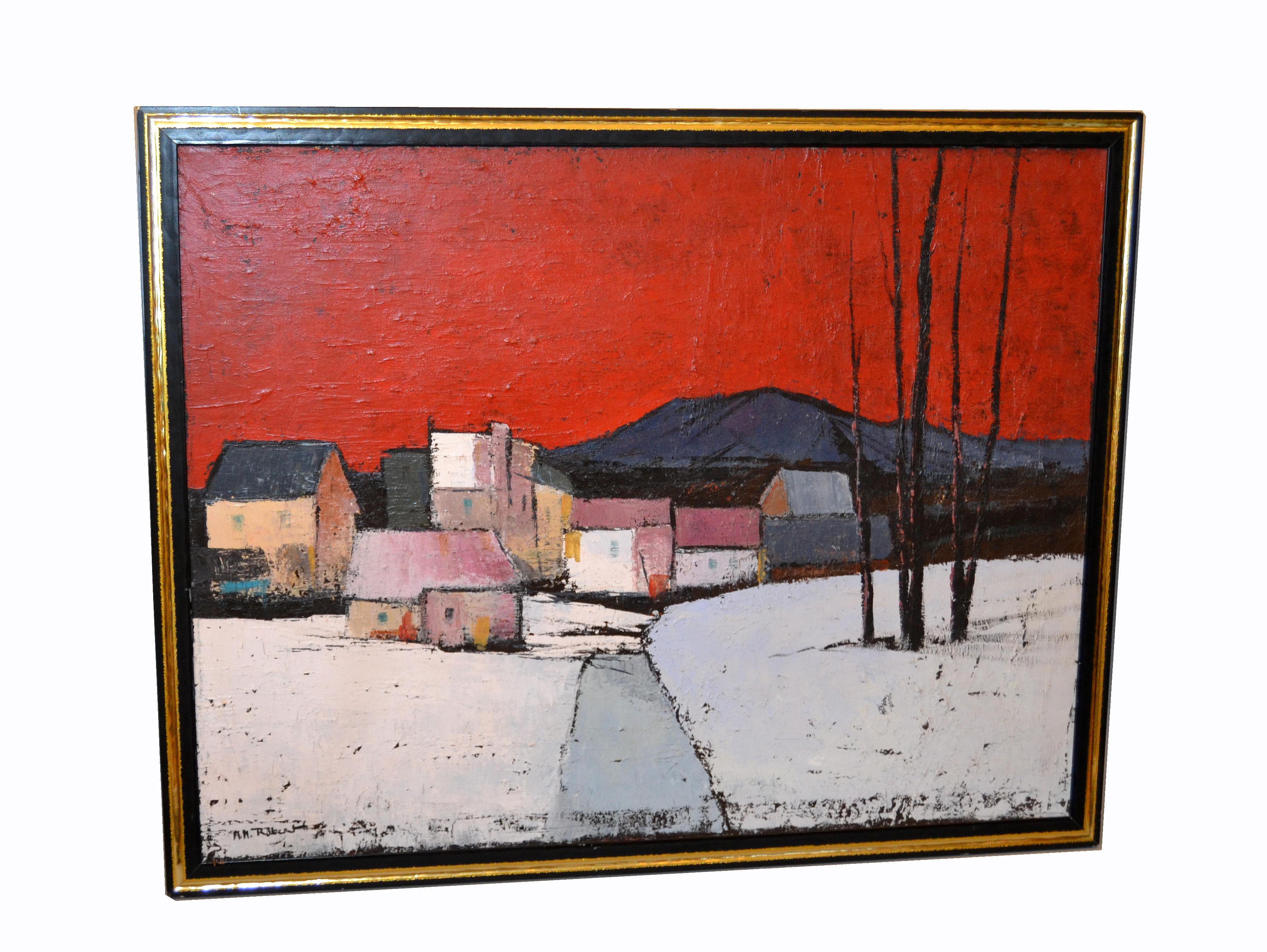 Original Framed Large Oil on Canvas Painting by Canadian Artist A.M. Roberts For Sale at 1stDibs