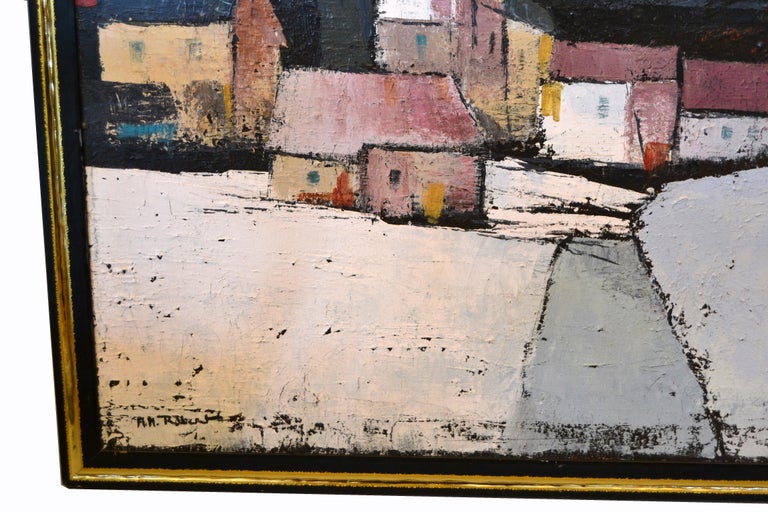 Original Framed Large Oil on Canvas Painting by Canadian Artist A.M