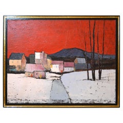 Original Framed Large Oil on Canvas Painting by Canadian Artist A.M. Roberts