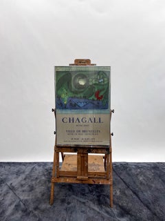 Original framed Lithographic poster by Marc Chagall 1972, printed by Mourlot.