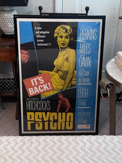 Original Framed Paper Movie Poster for Alfred Hitchcocks Psycho