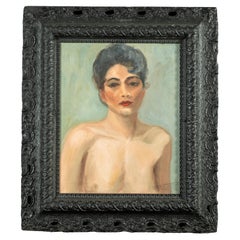 Original Framed Portrait of a Woman, Acrylic on Canvas