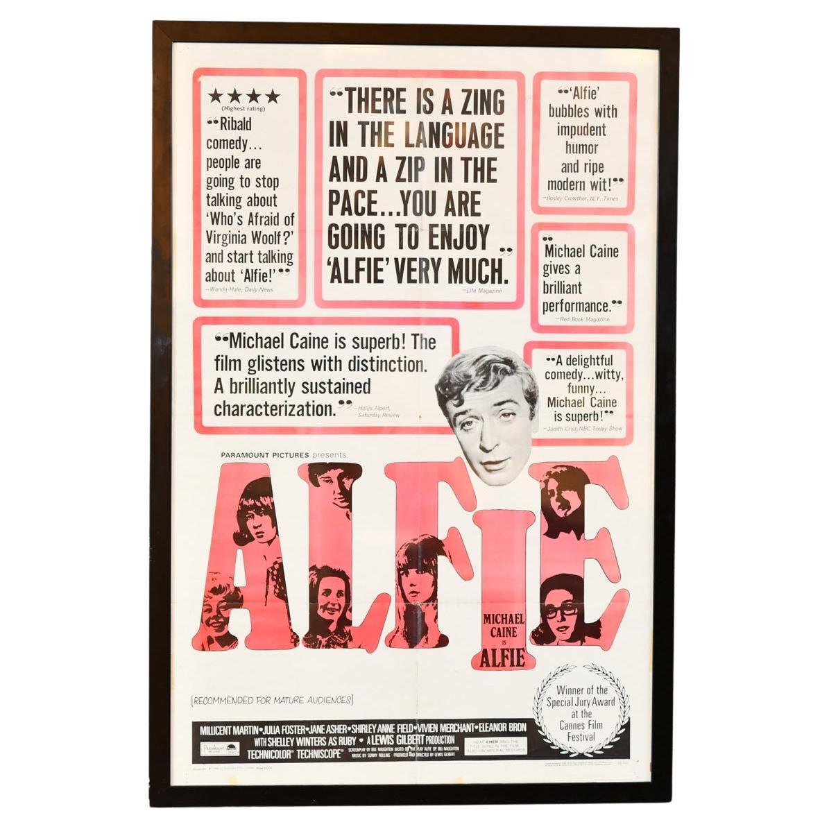 Original Framed US Alfie Movie Poster Circa 1960
s