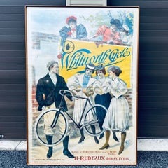Original Framed Whitworth Cycles French Bicycle Advertising Poster by PAL