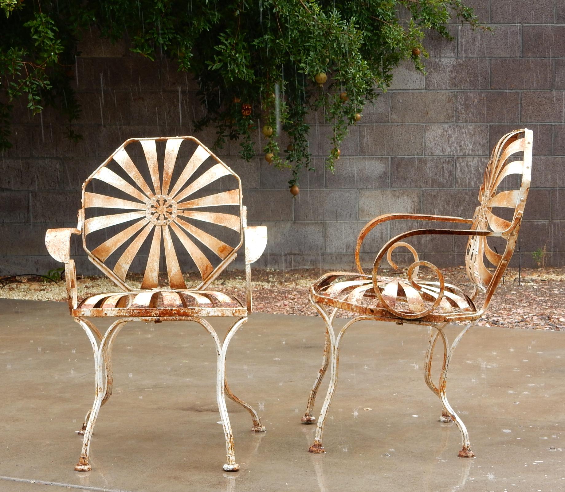 Art Deco Original Francois Carre Spring Patio Garden Arm Chairs