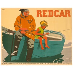 Original Frank Newbould 1932 British Rail Poster for Redcar Horizontal Format