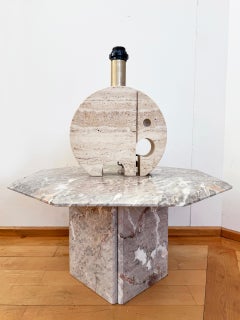 Original Fratelli Manelli Mid Century Modern Elephant Travertine Lamp c. 1970
