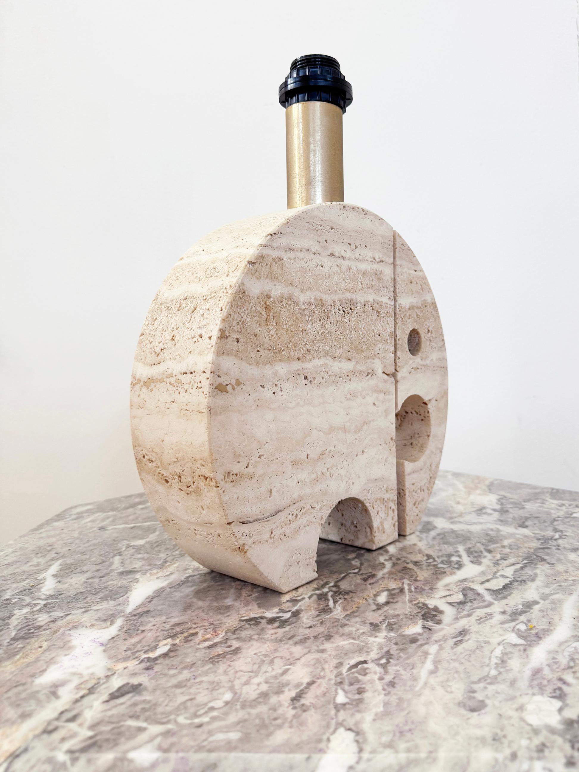 Italian Original Fratelli Manelli Mid Century Modern Elephant Travertine Lamp c. 1970 For Sale