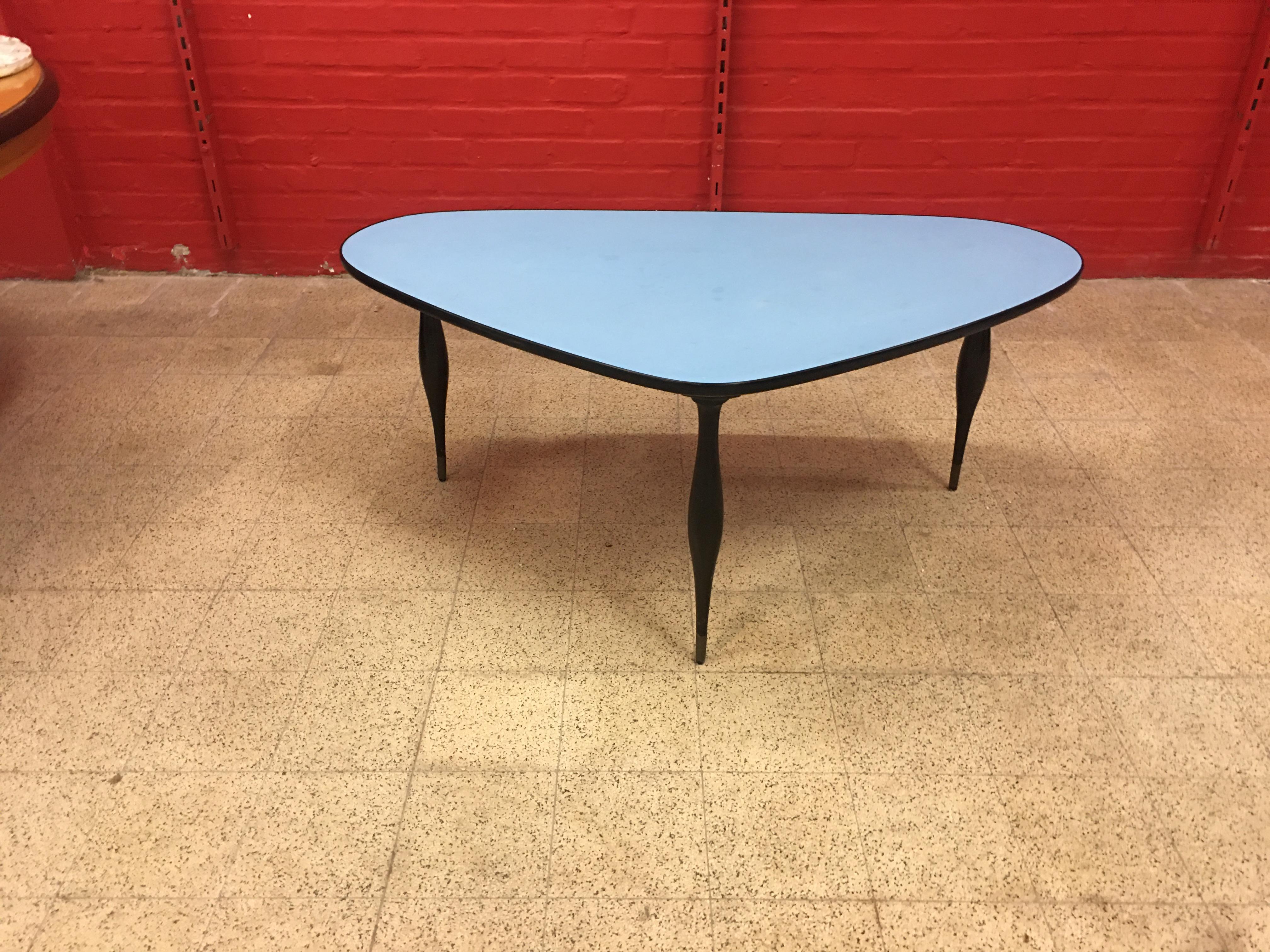 Original Freeform Coffee Table, Top Covered with Laminate, circa 1960 For Sale 2