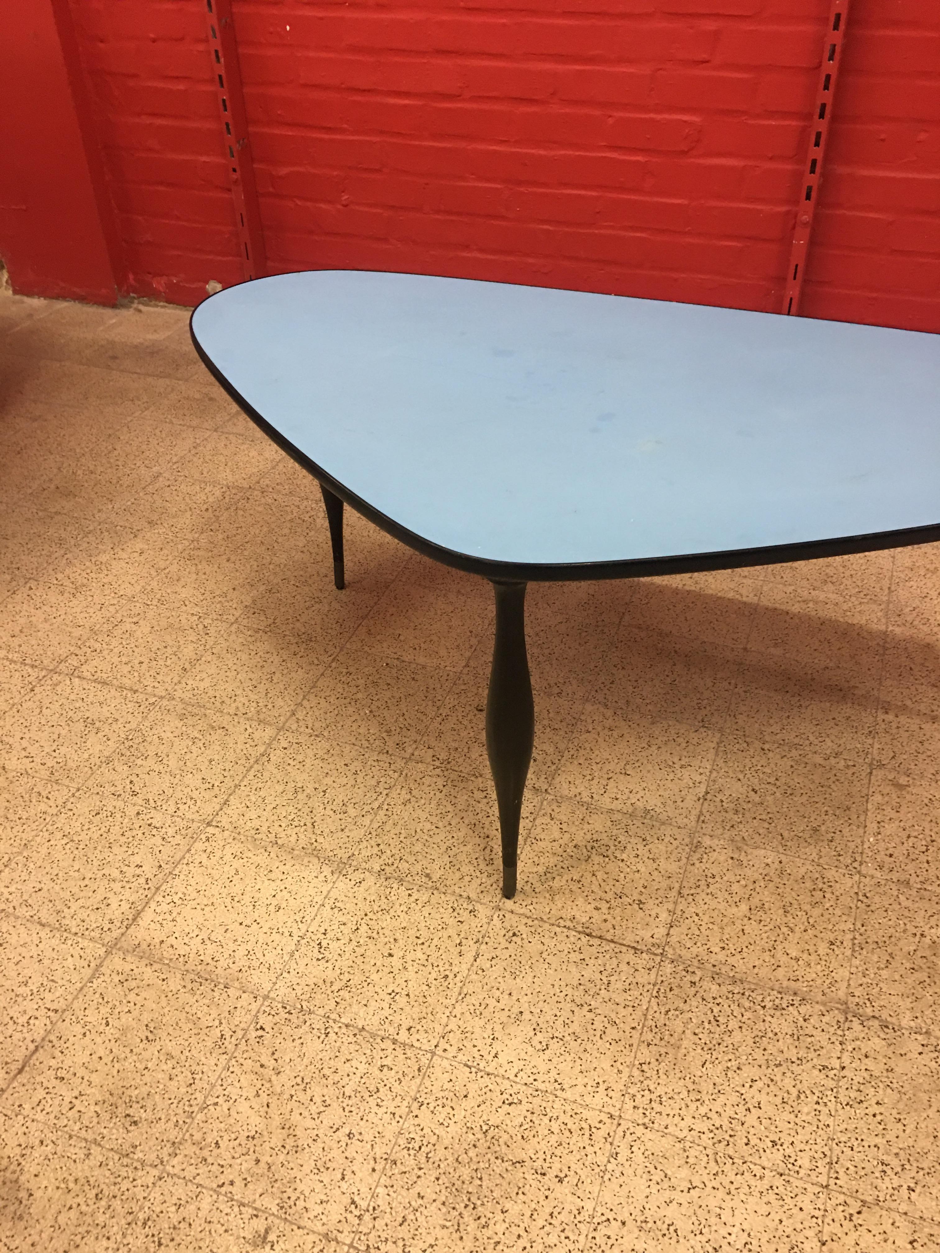 Original Freeform Coffee Table, Top Covered with Laminate, circa 1960 For Sale 3
