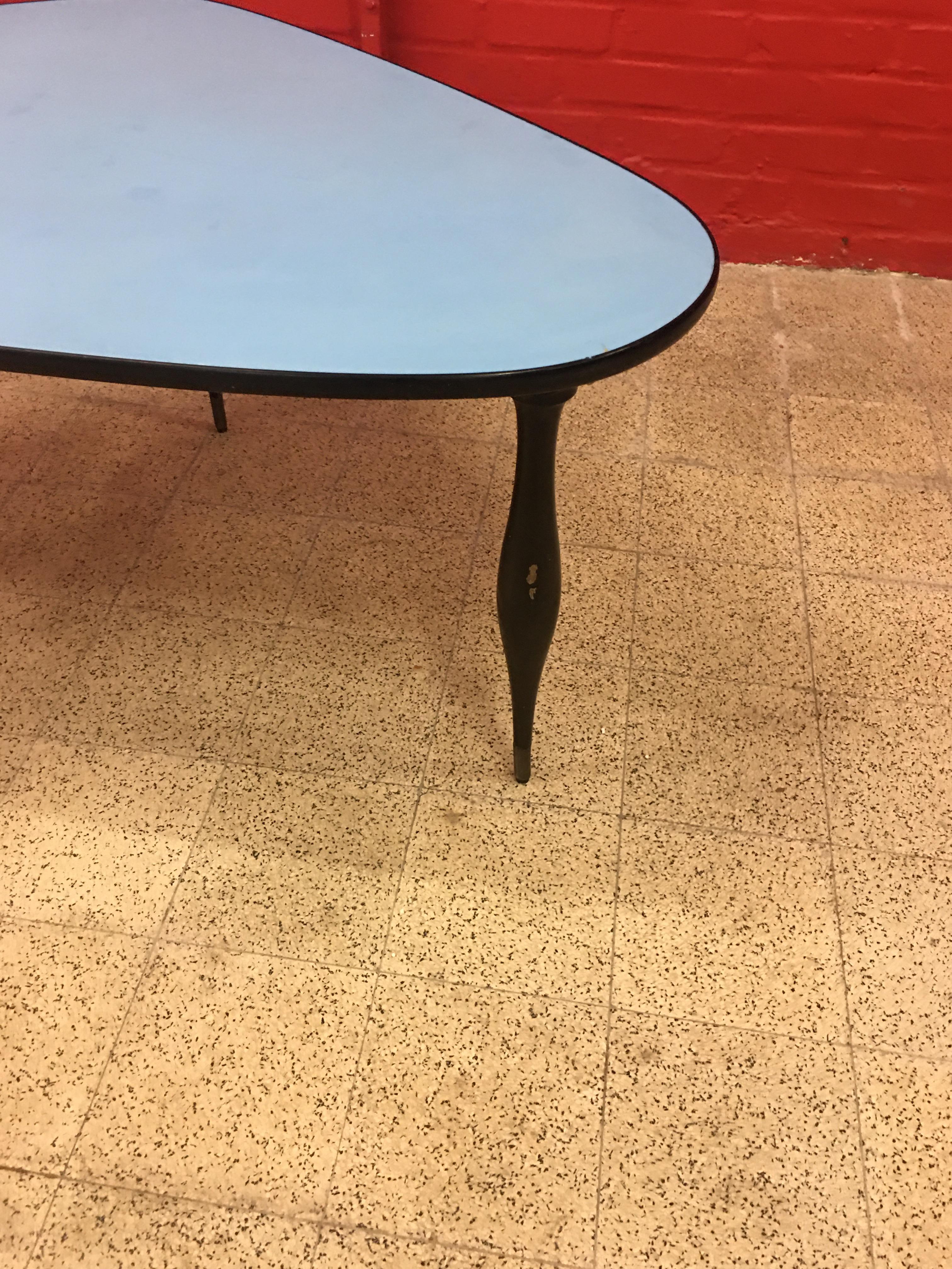 Mid-20th Century Original Freeform Coffee Table, Top Covered with Laminate, circa 1960 For Sale