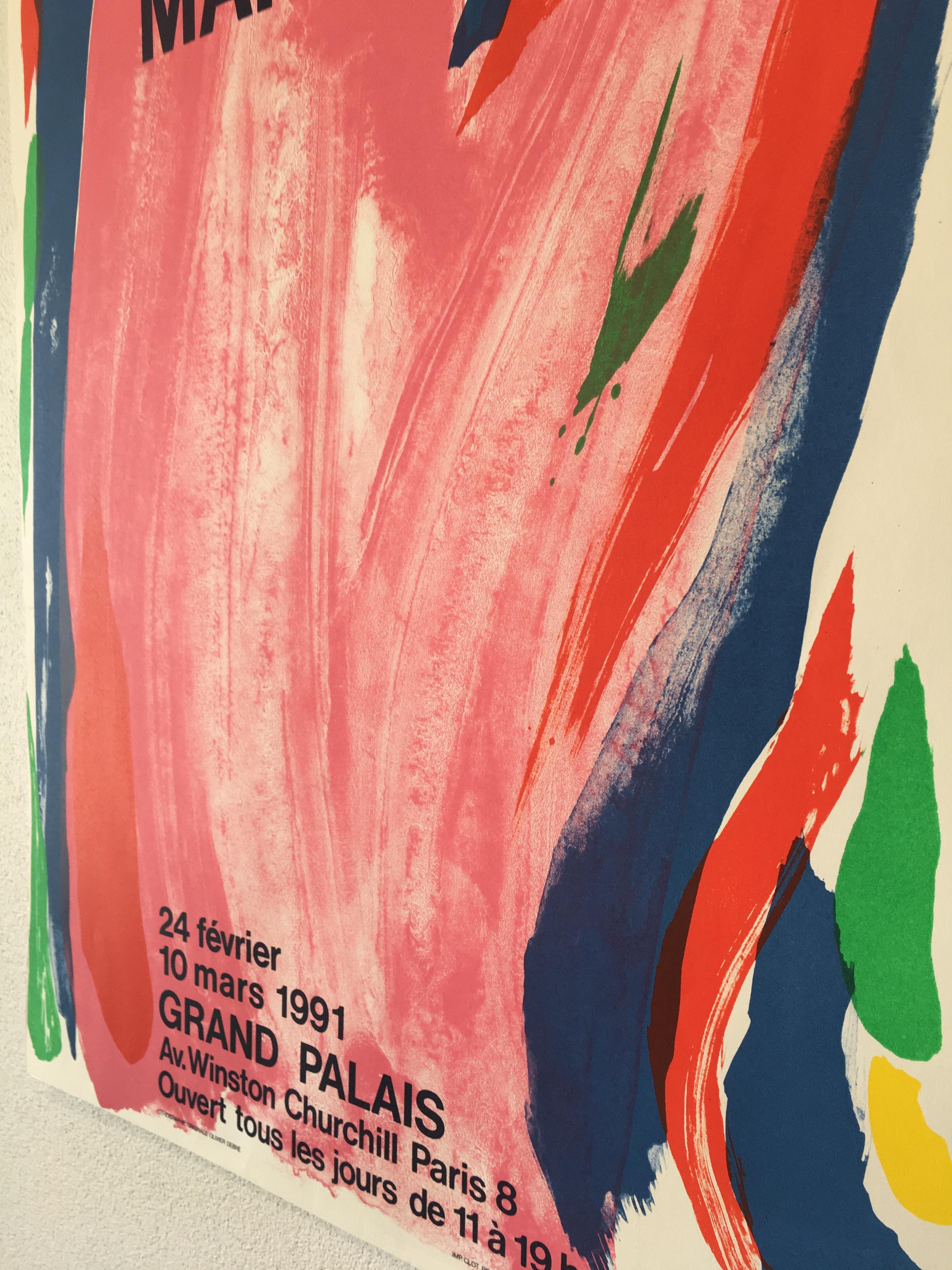 Modern Original French Abstract Exhibition Poster, 'Salon De Mai' by Olivier Debré 1991
