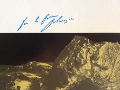 French Poster Signed by Jean Messagier, 1975 depicting Bronze Sculptures