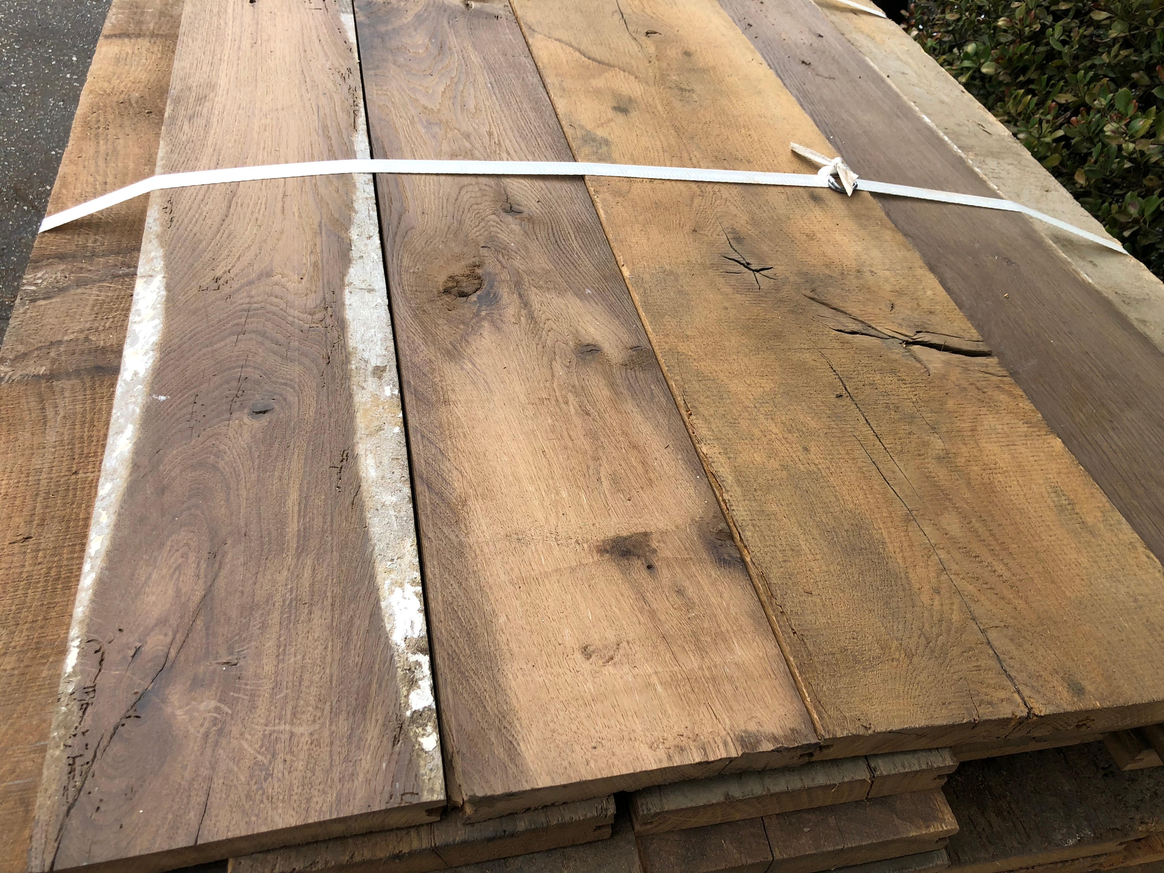 Original French Antique Solid Wood Oak Flooring, 18th Century, France In Good Condition For Sale In LOS ANGELES, CA