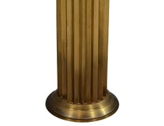 Original French Art Deco Style Fluted Brass Pedestal Column Table