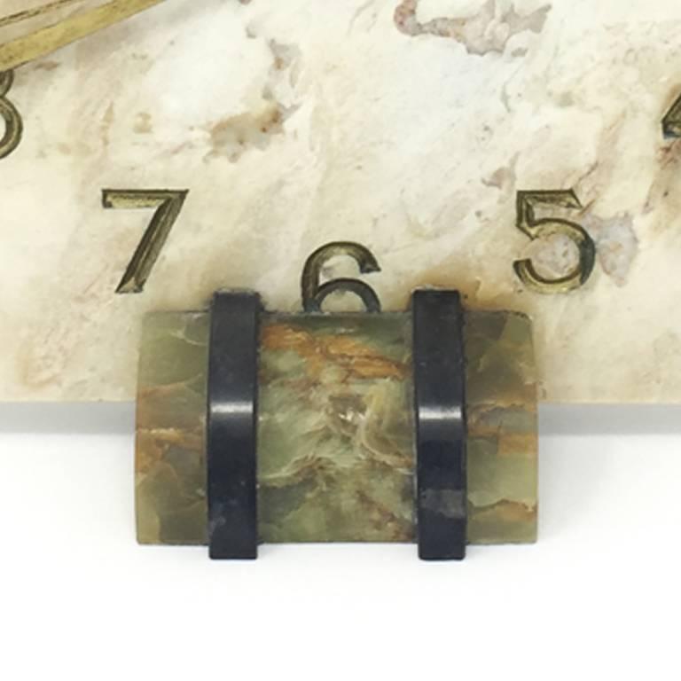 Mid-20th Century Original French Art Deco Table Clock in Marble, 1930s