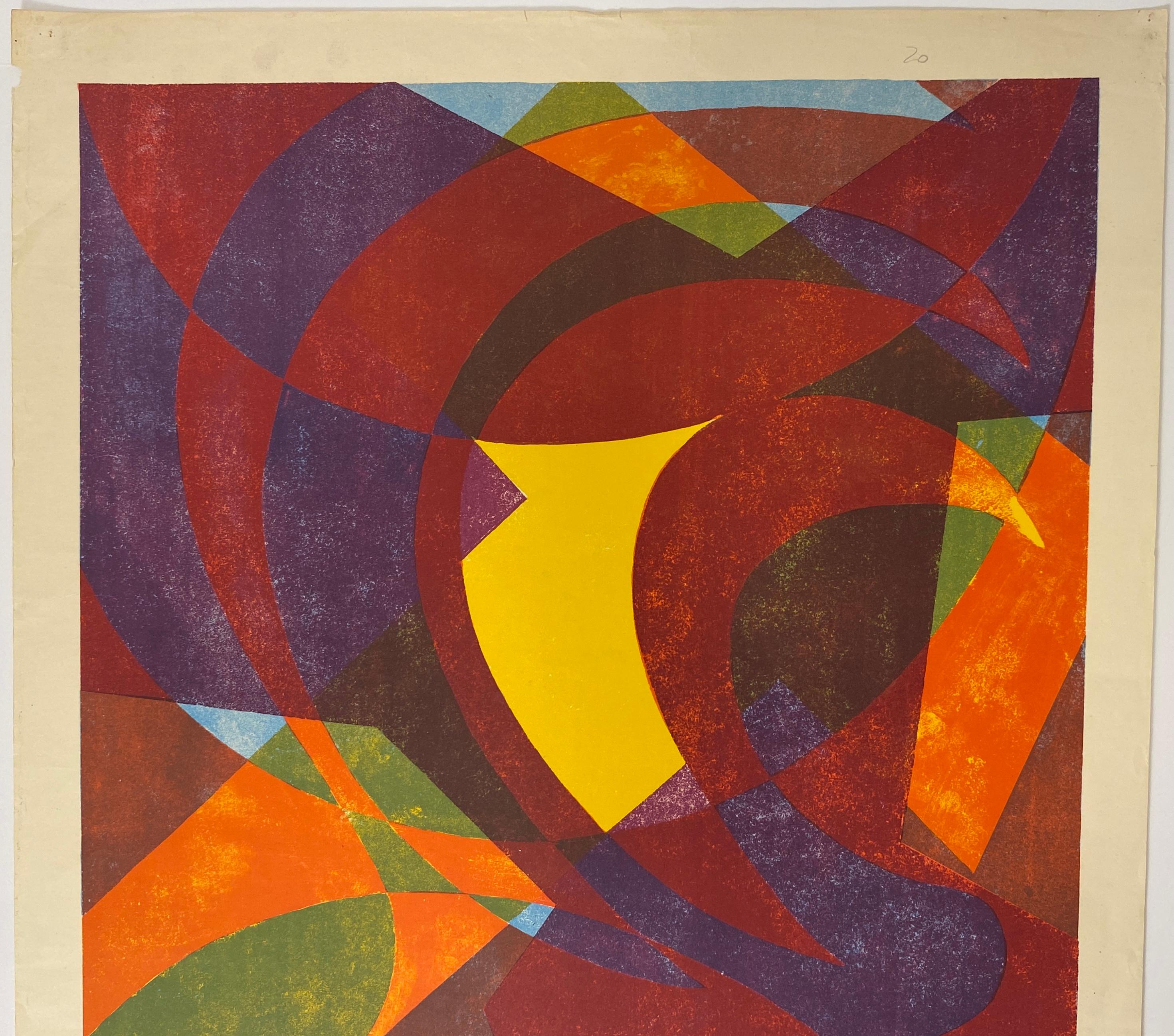 Manifesto originale di una mostra di arte astratta della metà del secolo scorso della Galerie Pierre Domec di Parigi, Francia. Questo poster ben conservato è datato 1963 ed è un meraviglioso esempio di opera d'arte astratta di Cuillerat (artisti non