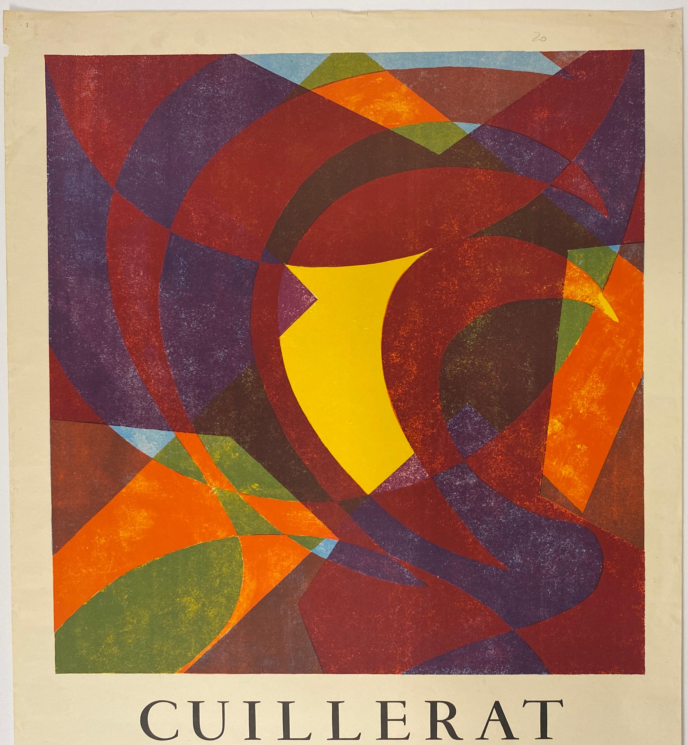 Francese Poster originale di una mostra di arte astratta francese per la galleria parigina Pierre Domec in vendita