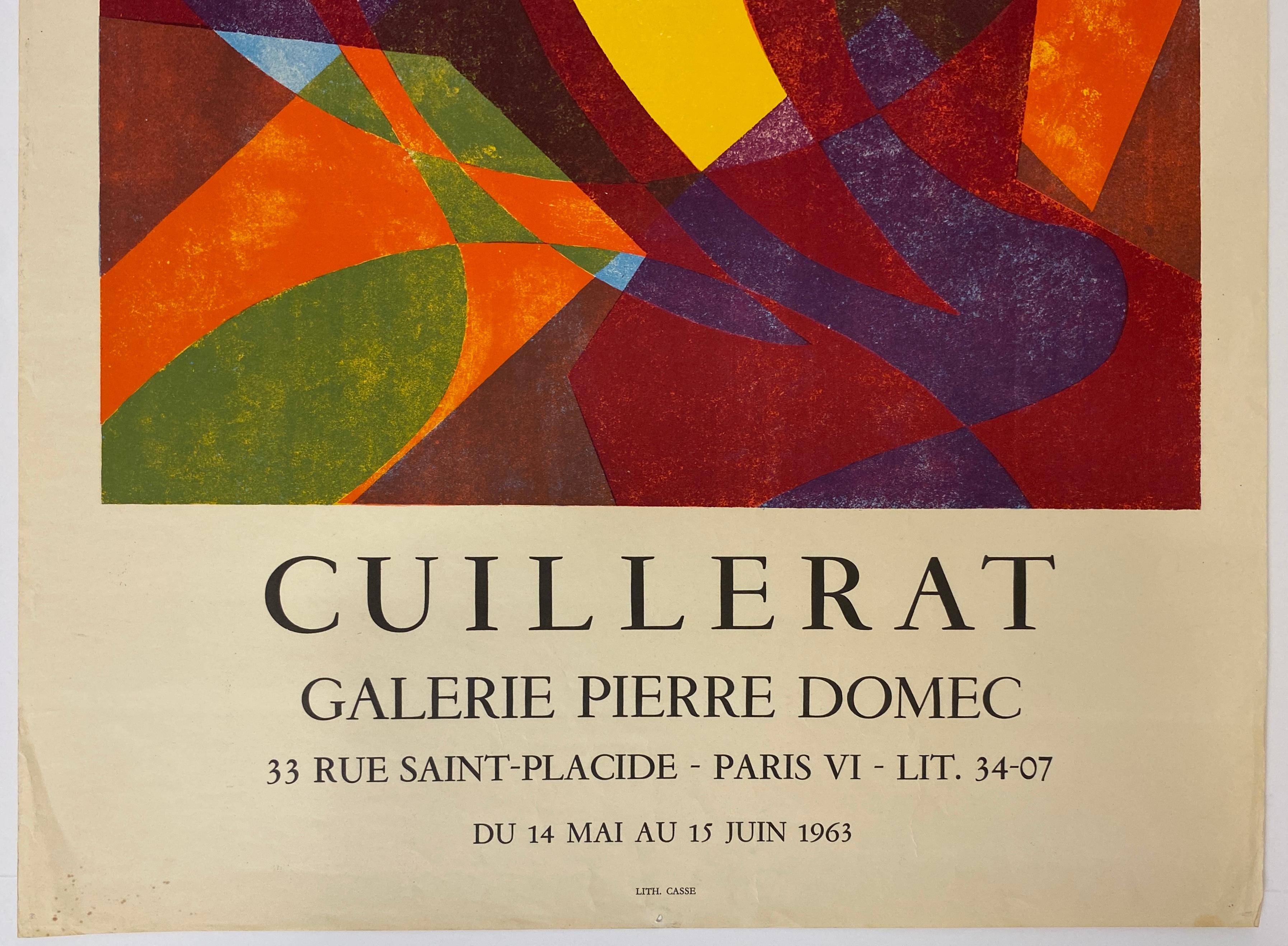 Poster originale di una mostra di arte astratta francese per la galleria parigina Pierre Domec In condizioni buone in vendita a Miami, FL