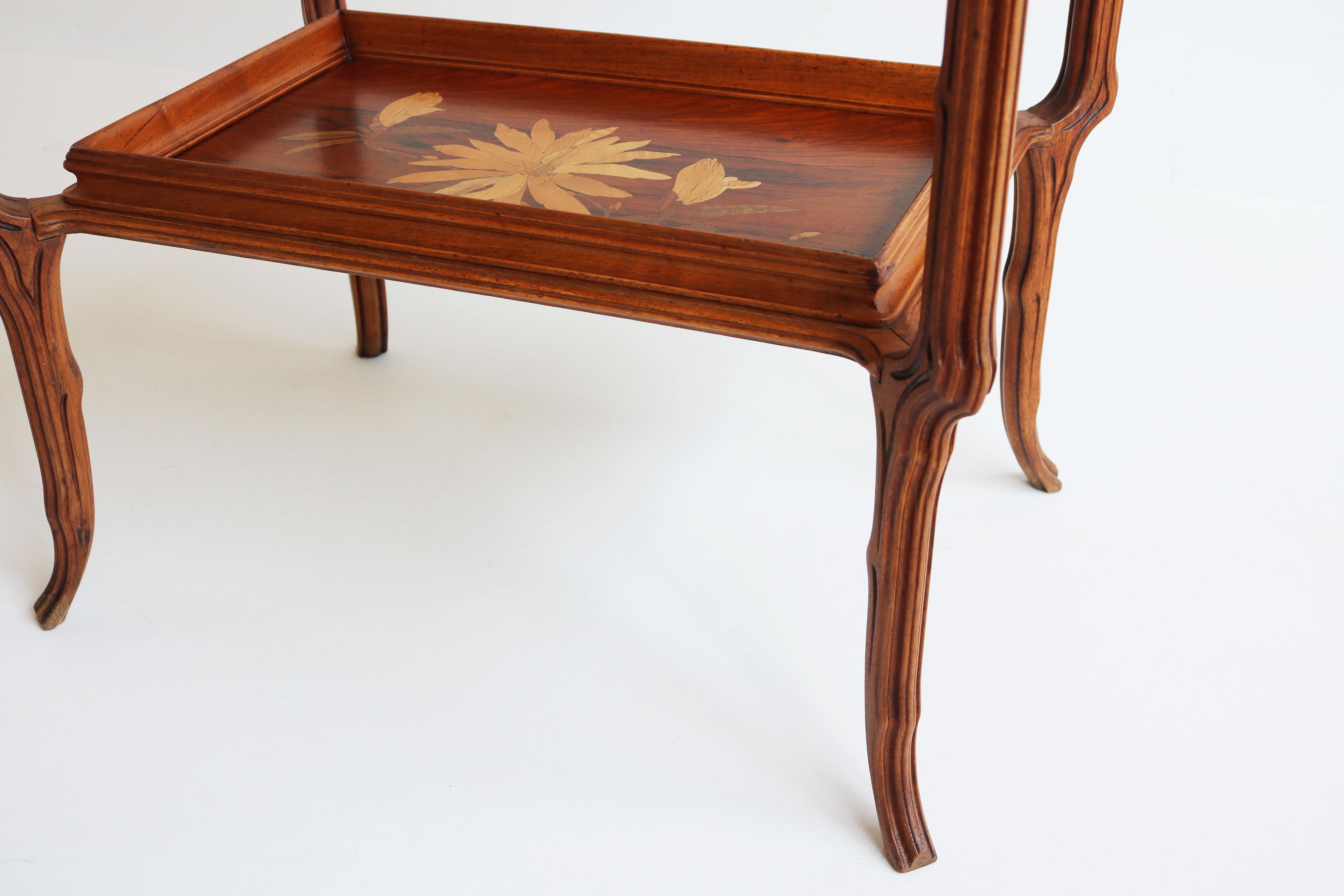 Original French Art Nouveau Marquetry Table ''Japonisme'' by Emile Galle 1900 For Sale 7