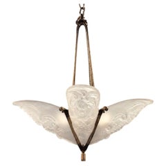Lampada a sospensione originale in stile Art Nouveau francese
