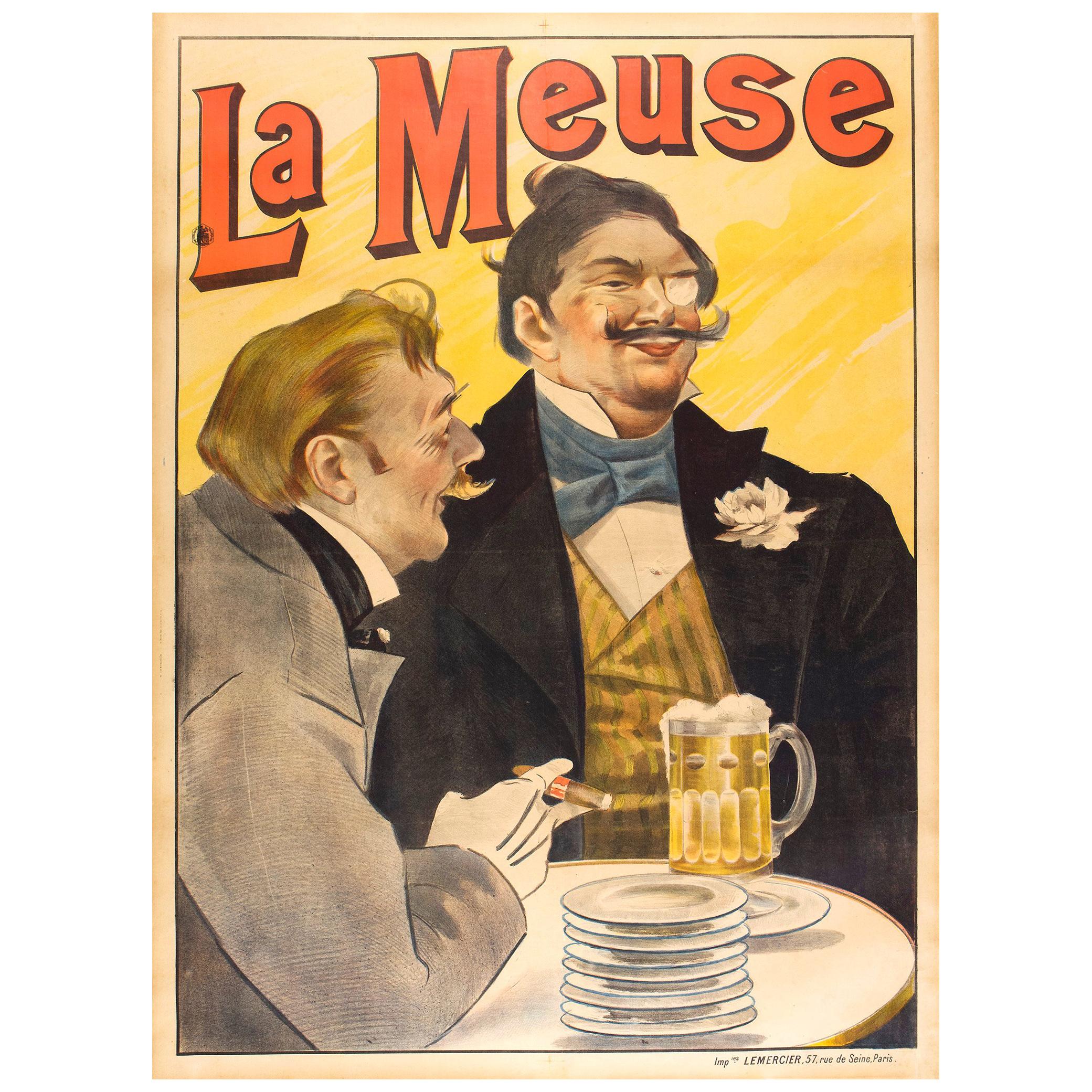 Original French Belle Époque Beer Poster by Marold For Sale