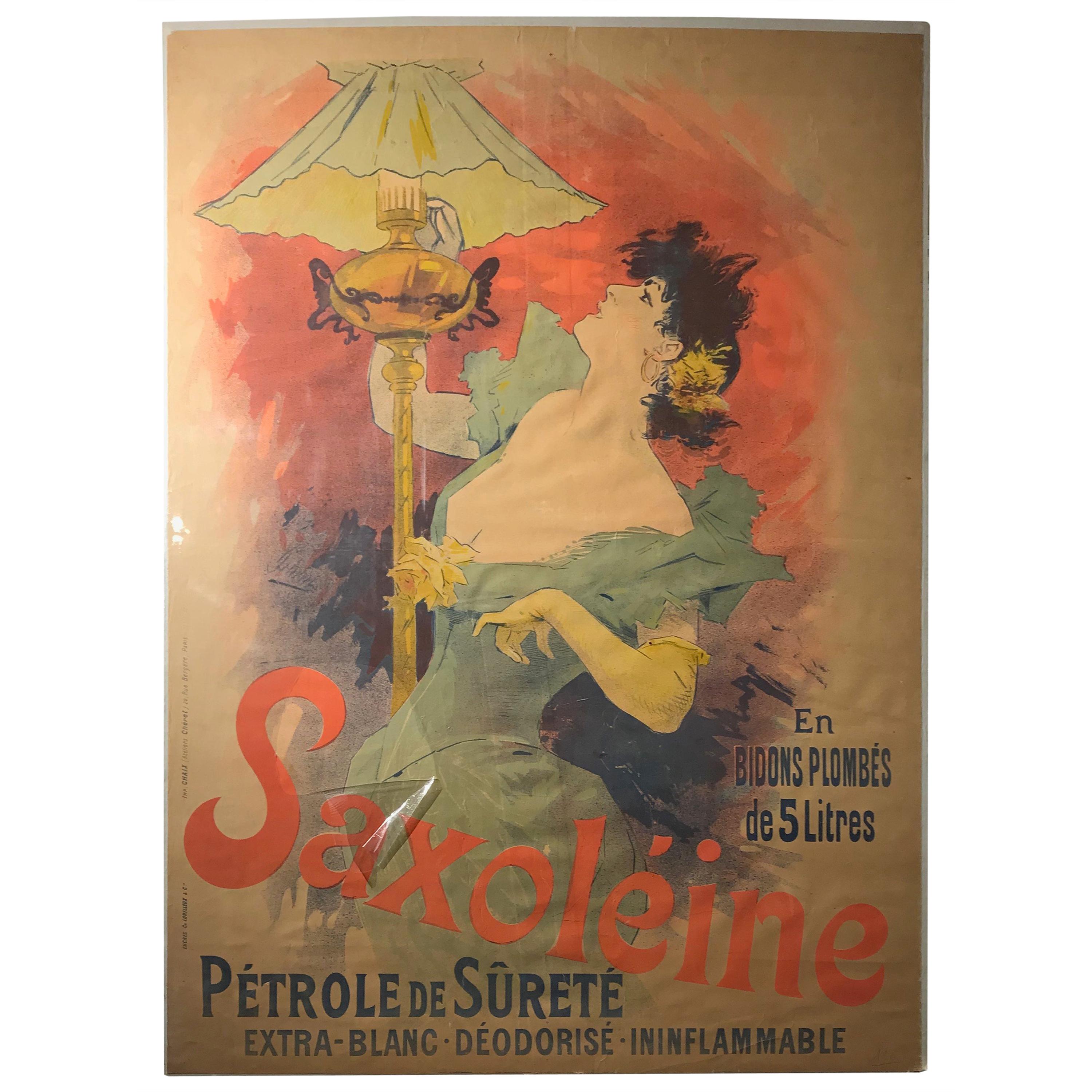 Original French color lithograph poster for Saxoléïne by Jules Chéret, 1892