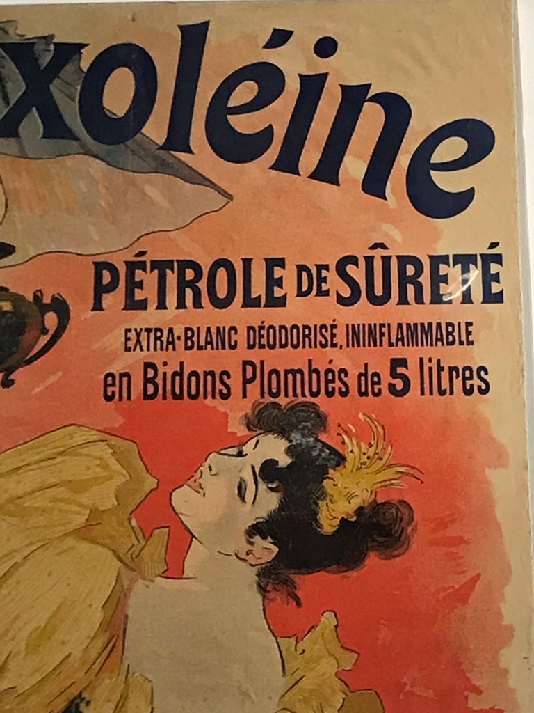 Original French color lithograph poster for Saxoléïne by Jules Chéret, 1893 In Good Condition For Sale In North Bergen, NJ
