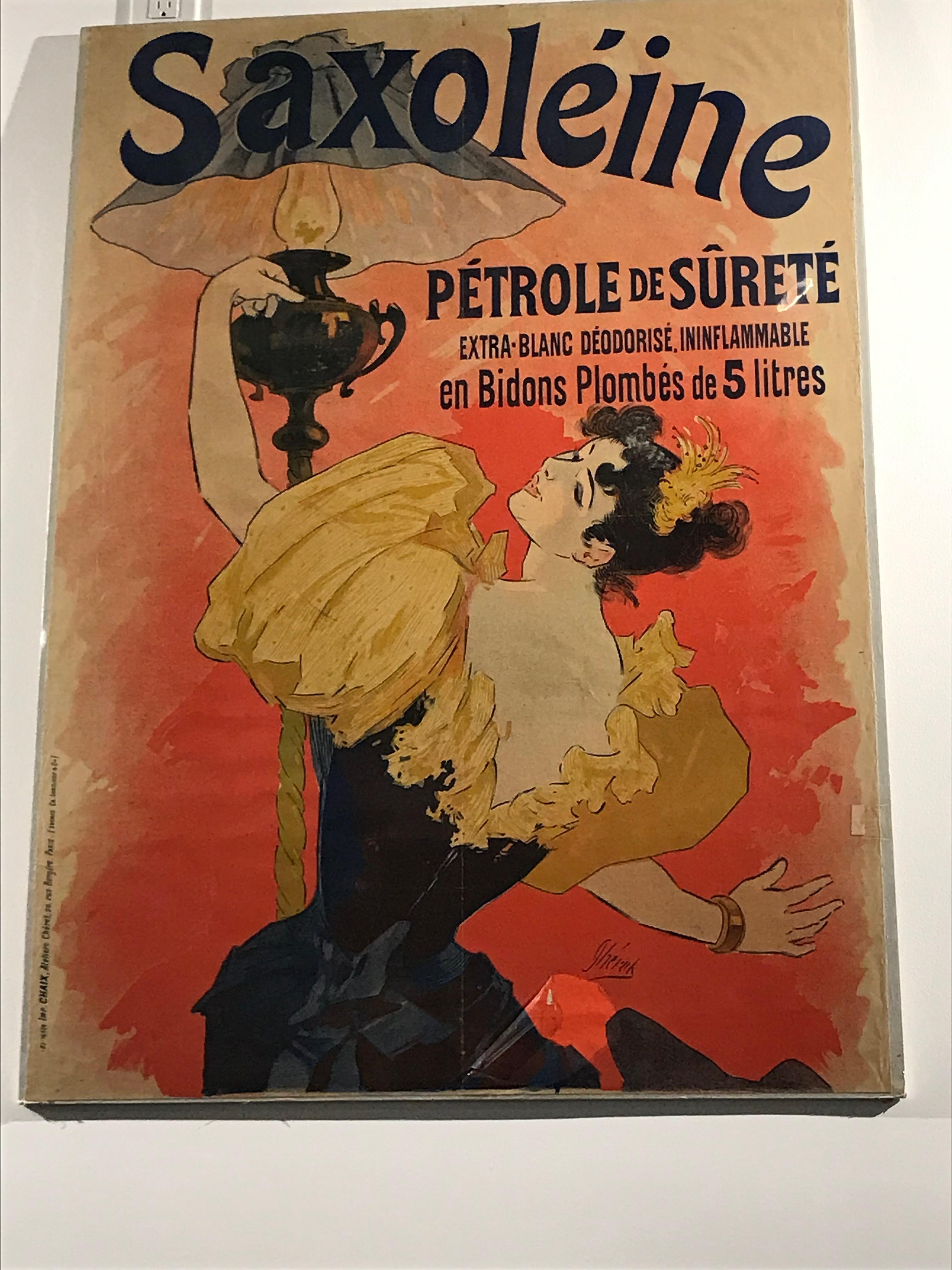 Original French color lithograph poster for Saxoléïne by Jules Chéret, 1893 For Sale 2