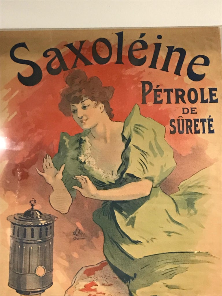 Original French color lithograph poster for Saxoléïne by Jules Chéret, 1900 In Good Condition For Sale In North Bergen, NJ