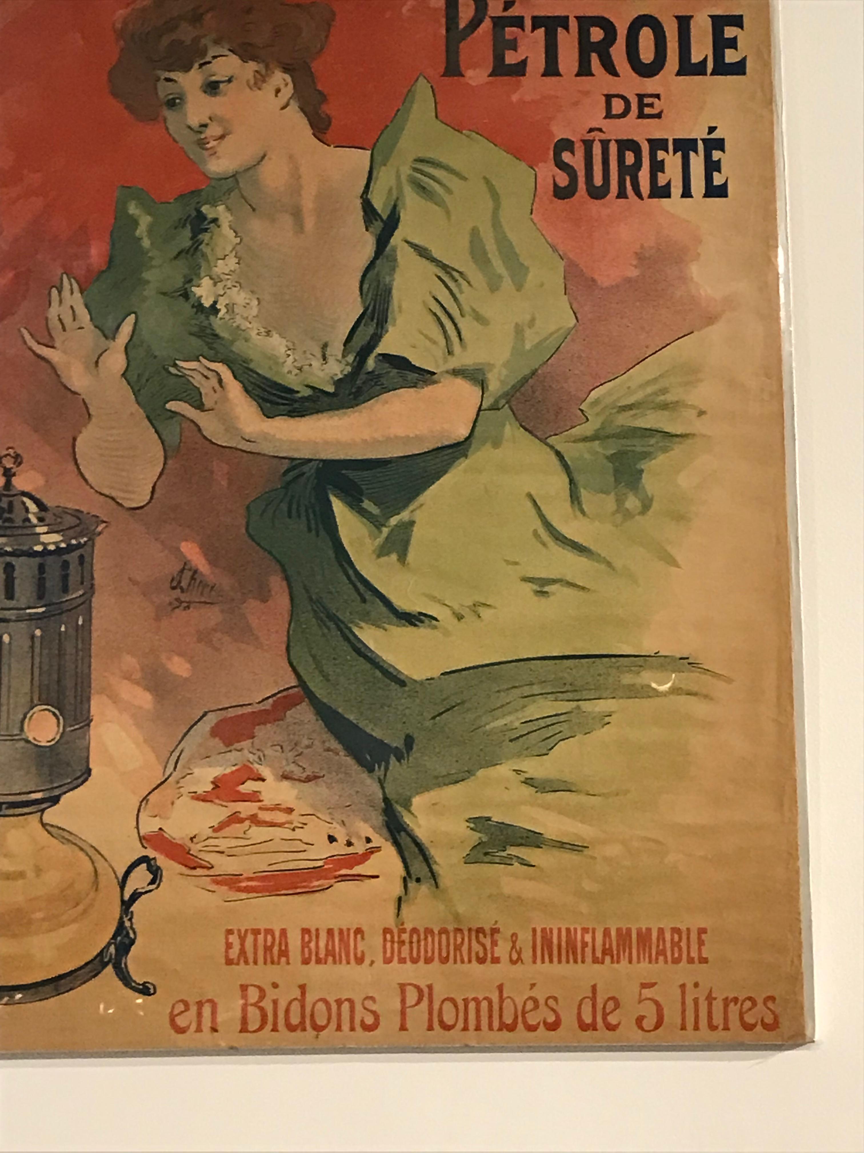 Affiche lithographique française d'origine en couleur pour Saxoléïne par Jules Chéret, 1900 en vente 1