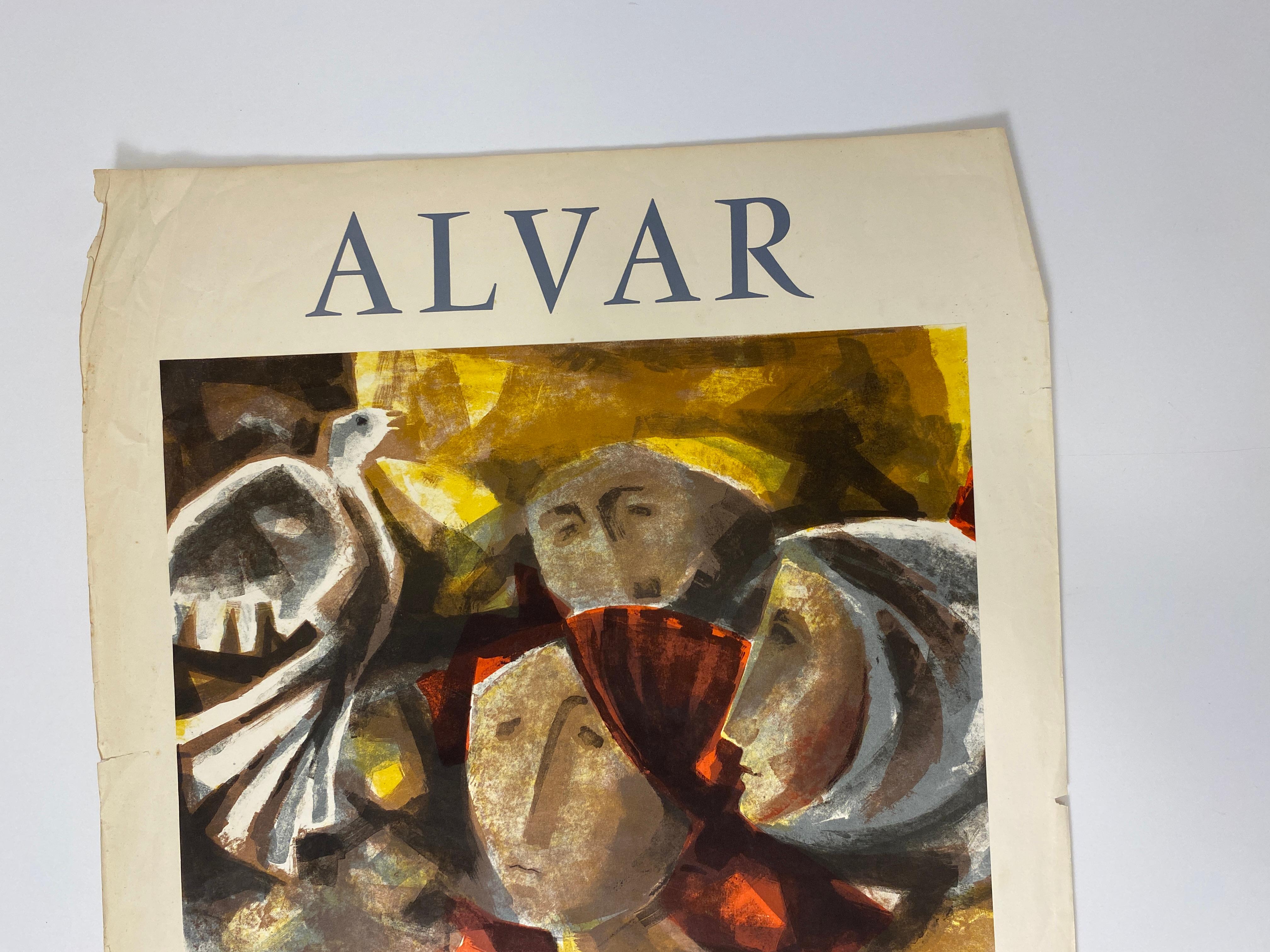 Cartel original francés de exposición de arte cubista de la Galería Drouant París Francia siglo XX en venta